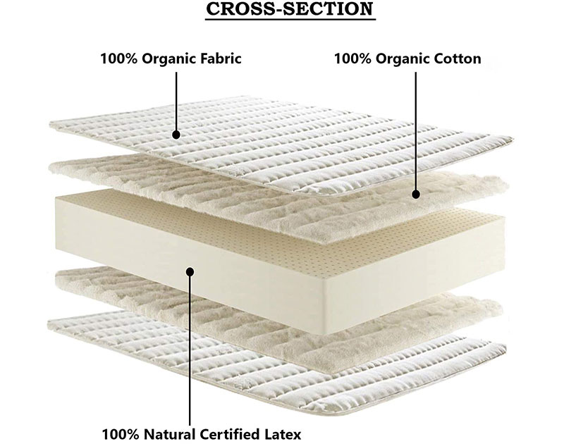 latex foam mattress cross section